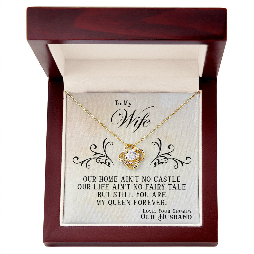 To My Wife, You Are My Queen Forever - Love Knot Necklace