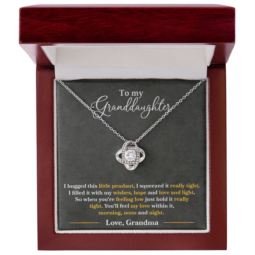 To My Granddaughter, You_ll Feel My Love Within This - Love Knot Necklace